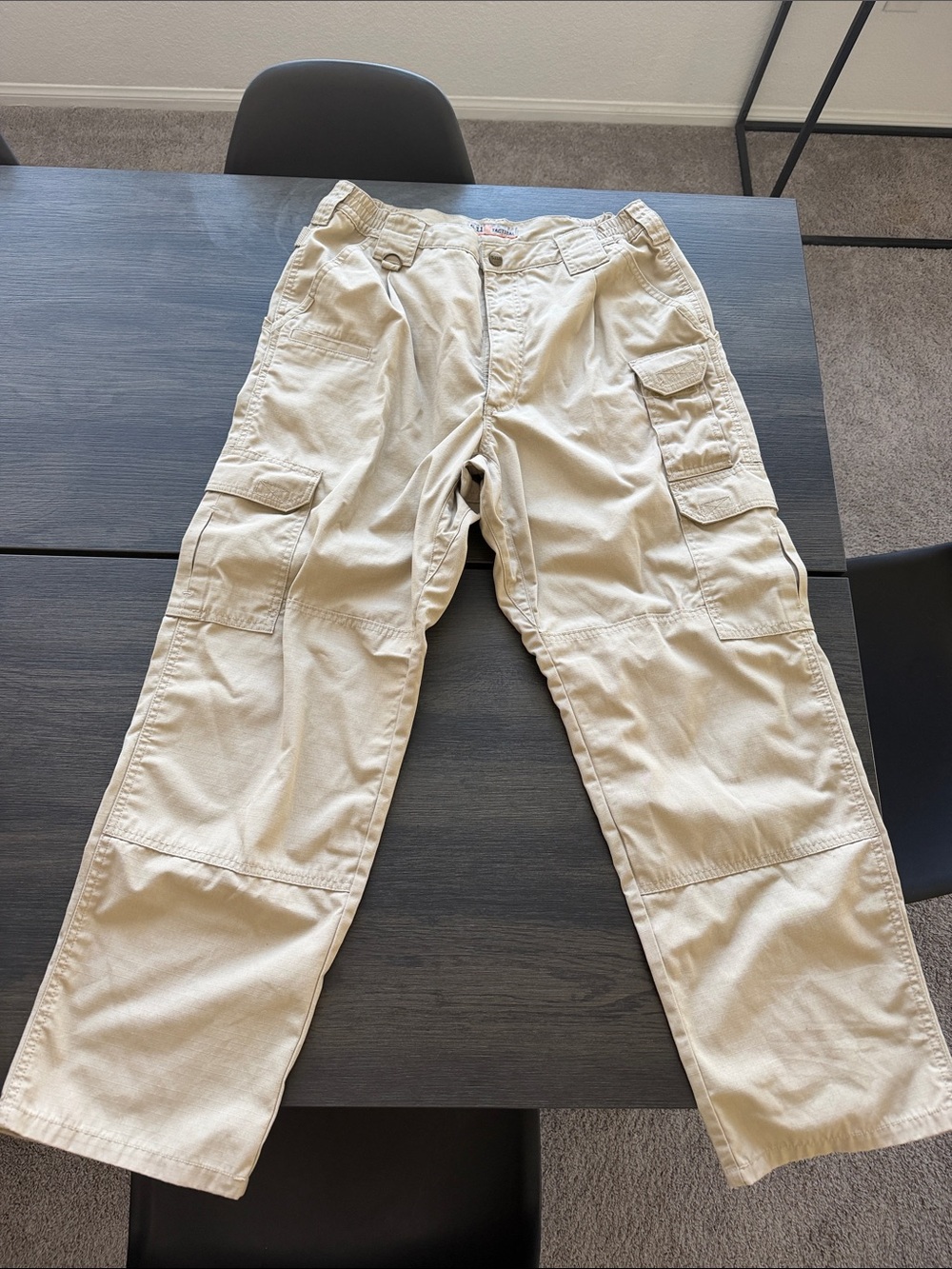 5.11 Tactical Beige Cargo Pants with Multi Pockets